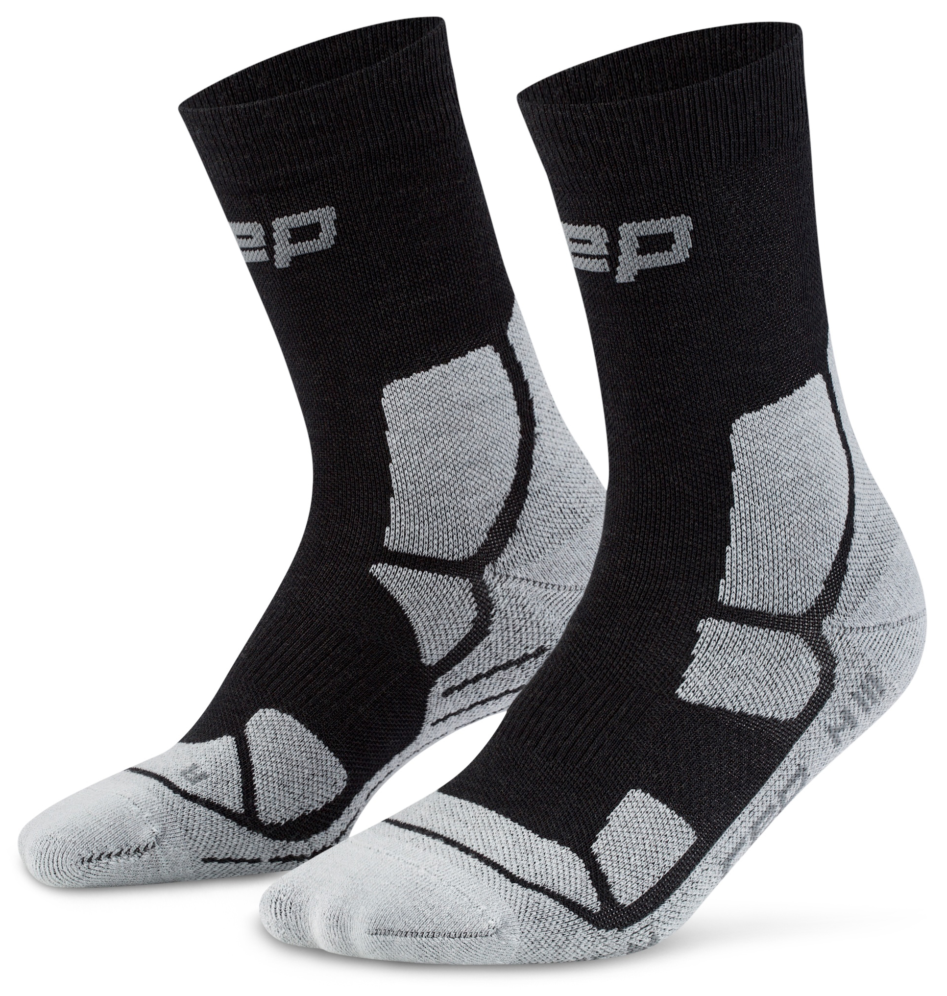 CEP Hiking Mid Cushion Compression Mid Cut Socks Herren Schwarz Grau